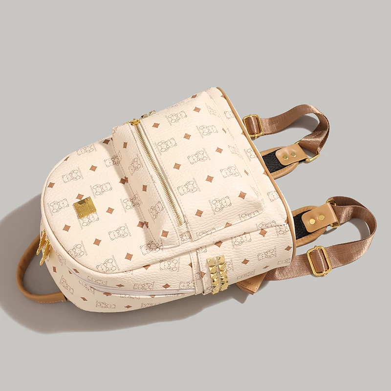 Cute capacious backpack, Birthday gift, with little bears, for students