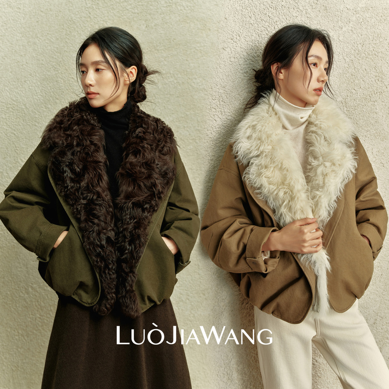 Second-Hand Barn丨Luojiawang丨 Fur Collar Parka down Jacket for Women, Short Style, 2026 New Winter Model for Petite Sizes