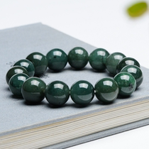 Natural oil green round bead emerald bracelet 13mm Myanmar jade bead hand string bead string men and women special offer