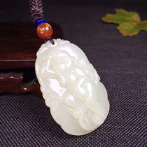 Natural Hetian jade zodiac monkey pendant Xinjiang Jade White Jade Monkey pendant men and women jade pendant necklace lucky Jade