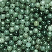Natural Burmese jade A goods jade loose beads Ice oil green round beads 5mmDIY necklace Bracelet accessories