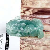 Ice seed oil green ice bottom Emerald Pixiu pendant Mens and womens jade Ruibo a goods jade pendant Jade pendant with certificate