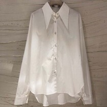 2021 autumn South Korea Dongdaemun new front short back long lapel long sleeve fashion wild thin simple shirt women