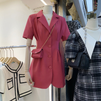 Summer new Korean version Trend art Korea East gate sweet and cool sexy cashew with slim suit one-piece dress