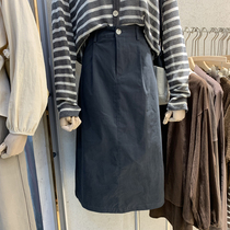 East Gate Womens Dress 2022 Spring New Korean Version Fashion High Waist Display Slim Fit Slim Fit Mid Length Cotton Half Body Dress