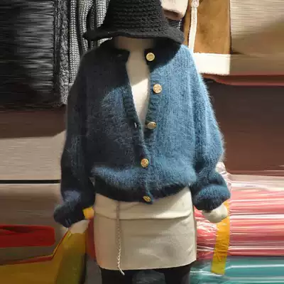 2021 Autumn/Winter New Fashion single-breasted cardigan solid color long sleeve knitwear sweater thick coat top women's clothing