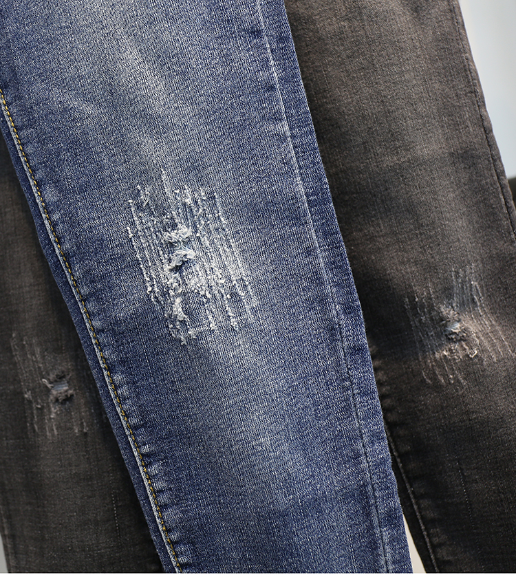 Mùa thu đông 2018 là quần jeans cạp cao hoang dã mỏng manh Quần trắng mỏng Quần lửng ống quần bó sát quần jean nữ xịn