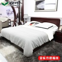 Double leaf furniture quality economic solid wood double bed single bed Red Oak light luxury bed modern simple low box bed