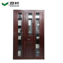 Double Leaf Reading Series Solid Wood Bookcase One Two-door Three-door Combination Modern Chinese Solid Wood Storage Bookcase