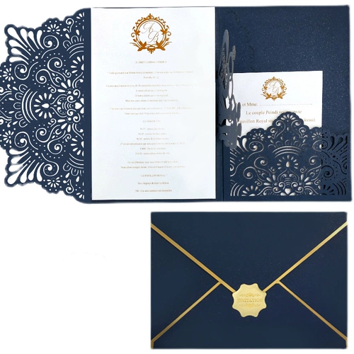 Креативная трехмерная европейская стиль пригласительная карта благодарность карт приглашение приглашение Письмо Hot Gold Canvelope может настроить внутренние страницы