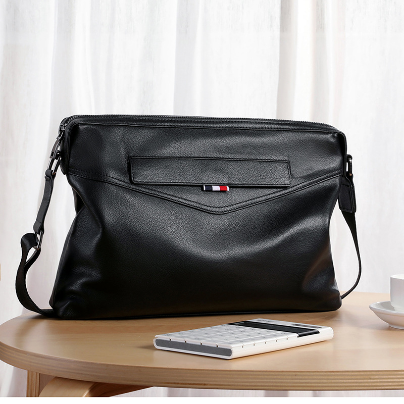 2021 New Men's Bag Soft Head Layer Leather Bull Leather Business Fashion Single Shoulder Bag Men's Bag Genuine Leather Cross-Inclined Satchel Bag