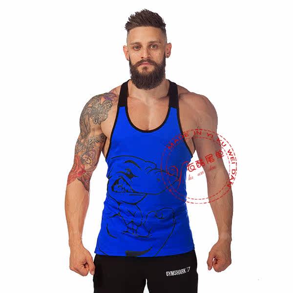 ສີມືອາຊີບ Blocking Bodybuilding Fitness Vest Summer Cotton Men's Large Muscle Vest Cube