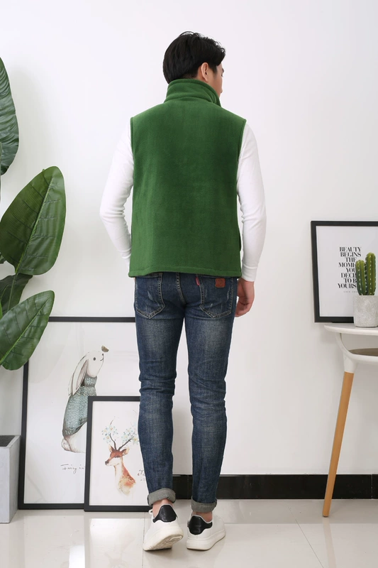 Áo vest lông cừu tùy chỉnh vest nam và nữ cotton vest logo siêu thị tình nguyện làm việc ấm áp quần áo