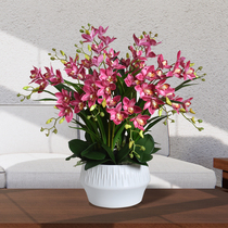 High-end Cymbidium artificial flowers new Chinese-style living room flowers hotel clubs Phalaenopsis artificial flower ornaments decorative flower pots