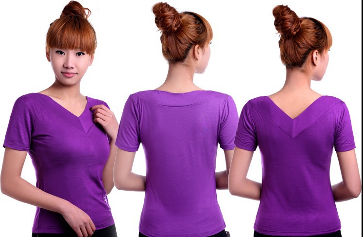 Mùa hè phương thức trung niên mẹ vuông khiêu vũ trang phục V-Cổ ngắn tay T-Shirt lớn nữ mã phần mỏng cộng với chất béo áo áo dạ trung niên