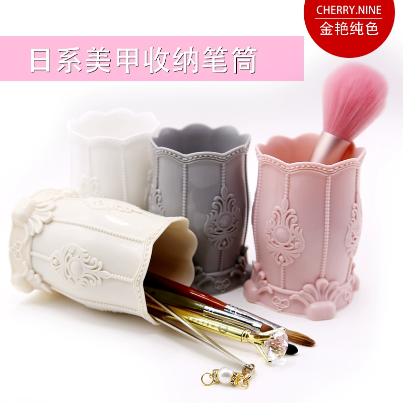 Nhật Bản New Girl Heart Palace Scrub Candy Color Pen Chủ sở hữu Bụi Brush Nail Pen Lưu trữ Xô Công cụ Nail - Công cụ Nail