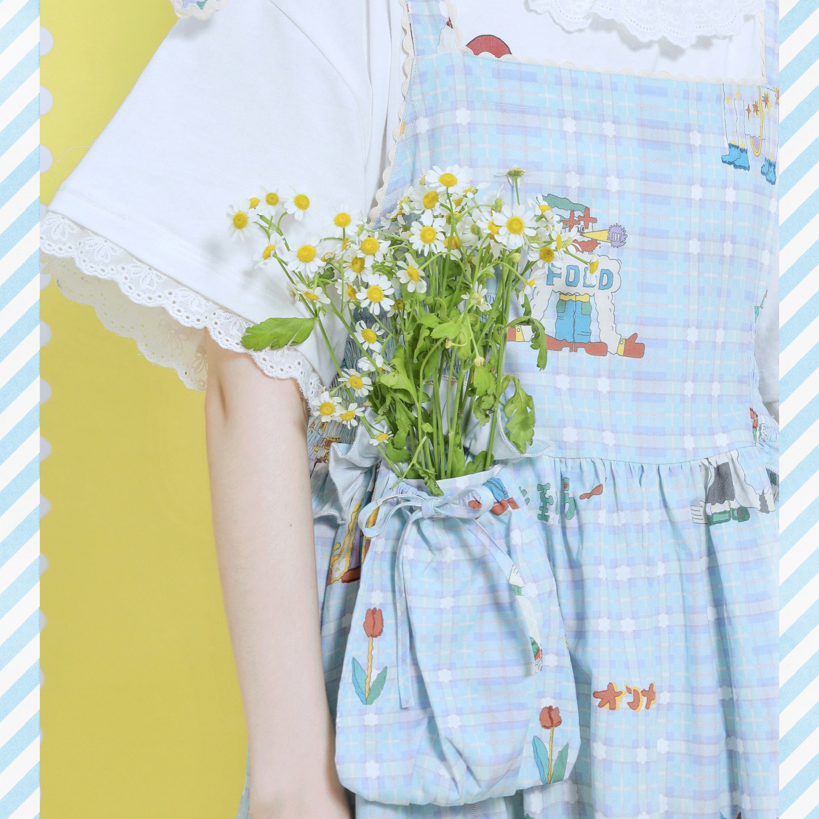 Alien Society 2020 Summer looking for the new two sides wearing butterfly knots day ensembles cute vest pendant with skirt