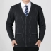 Áo len nam mới 2018 áo len trung niên mùa xuân và mùa thu cặp áo len bố blazer nam Cardigan