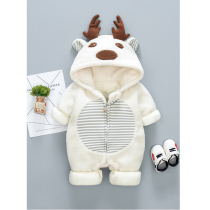 Male and female baby winter suit 0-1 year-old newborn baby clothes autumn and winter thick jumpsuit winter go out to hug clothes