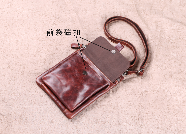 Đàn ông mini nam túi đeo vai túi nhỏ Túi messenger làm bằng da thể thao giải trí da ba lô túi điện thoại di động - Túi của con người túi xách nam