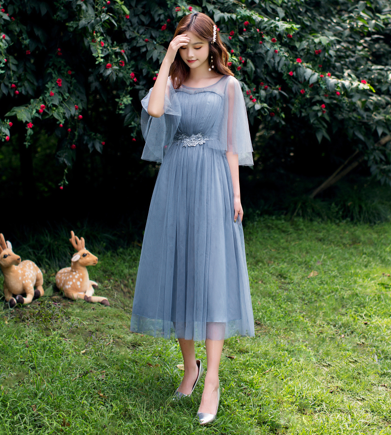  XXL (140-160 catties)+Blue Gray [D Feifei Sleeve] Middle Long V088   + $7.26 