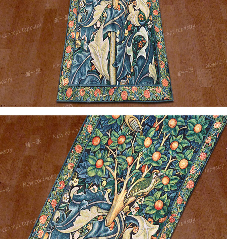 Tấm thảm trải sàn mới của Bỉ Tấm thảm tường phòng ngủ Bức tranh tường William Morris - Chim gõ kiến ​​Mới Thảm treo tường khổ lớn