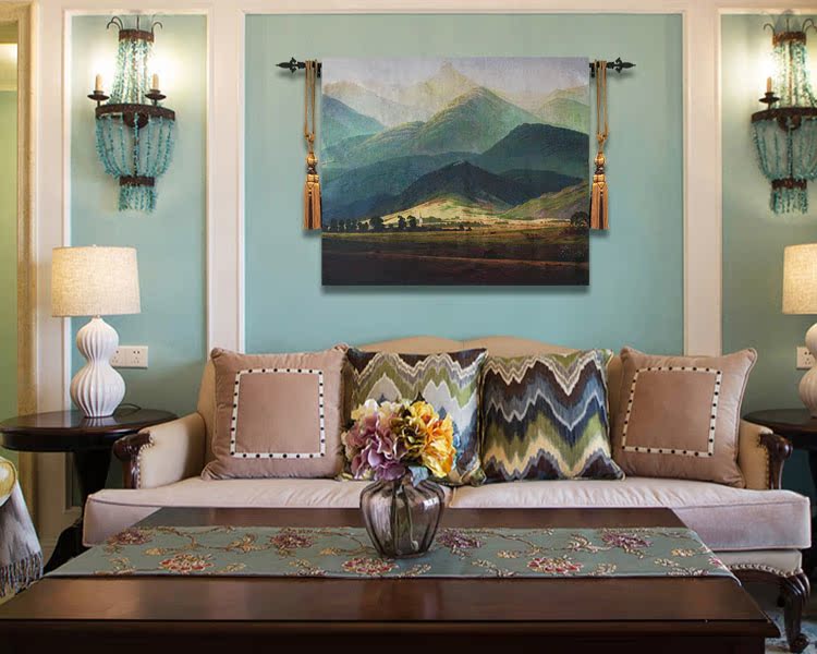 Bỉ jacquard tấm thảm tấm thảm vải sống sofa phòng bối cảnh sơn phong cách Tuscan núi đá mới - Tapestry thảm treo tường