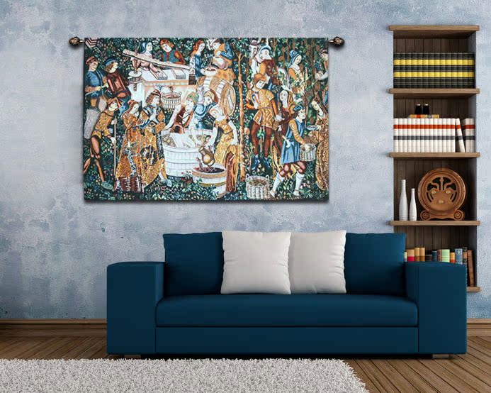 Người anh học mới trắng Limbu Arts tấm thảm nhà hàng cải thiện nhà trang trí châu Âu Tapestry bức tranh nho chín Giáng sinh - Tapestry thảm hoa treo tường