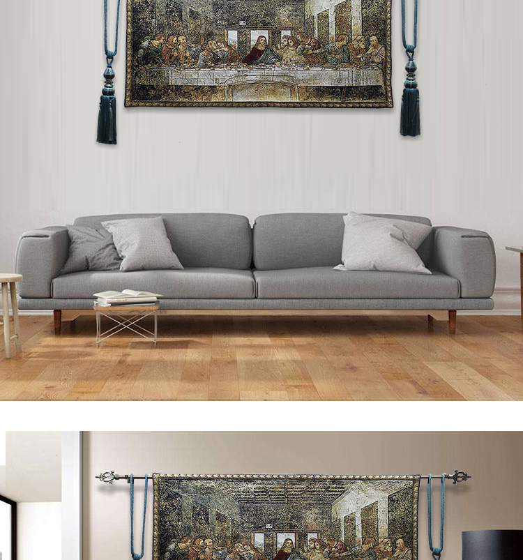 Tấm thảm trải sàn của Bỉ TV TV Wall Wall Christ Christ Fresco Leonardo da Vinci Bữa ăn tối cuối cùng thảm trang trí