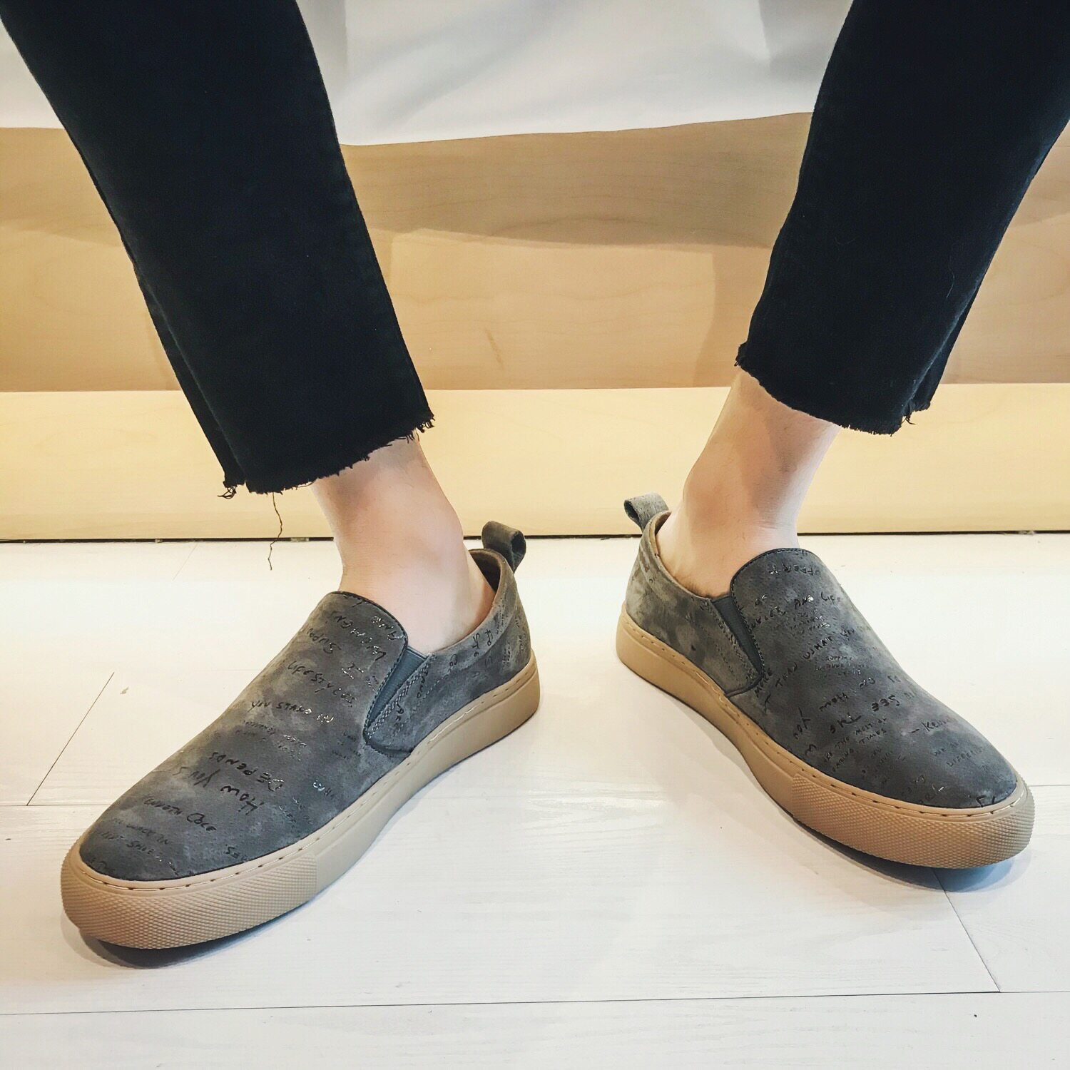 Korean version of Doudou shoes men's slip-on shoes casual British leather shoes summer sneakers men's loafers all-match trendy shoes - Taobao