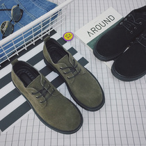 British mens suede low-top Martin boots mens spring and autumn Korean version of casual leather shoes leather work shoes mens shoes trend
