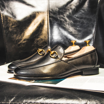 Fall Bean Shoe Mens Korean Version Genuine Leather Leather Shoes Mens Foot Pedal Breathable Lego Shoes Mens New Casual Little Leather Shoes