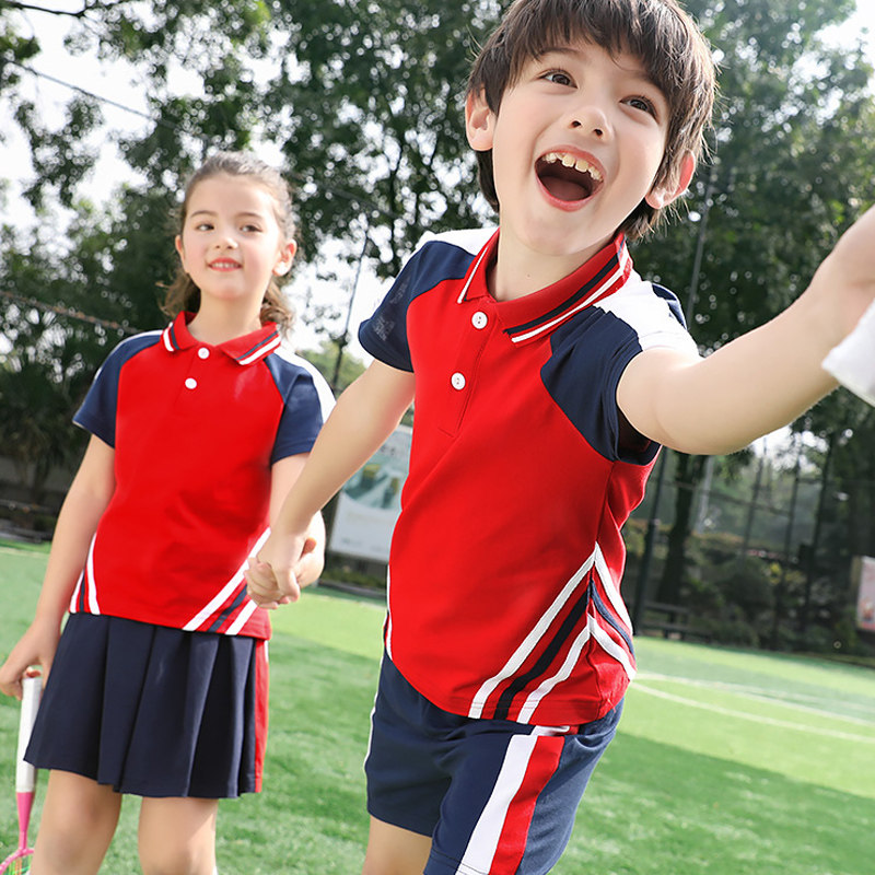 Kindergarten Landscaped School Uniform Games Clothing Suit 46 First Grade Elementary School Kids Summer Short Sleeve Class summer clothes