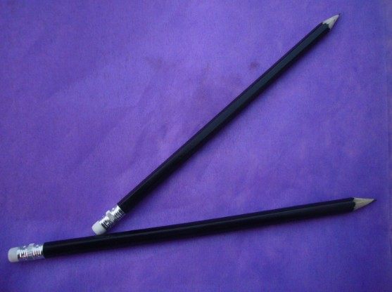 Customized student pencil Hexagon black with rubber rubber pencil Hotel room pencil customized