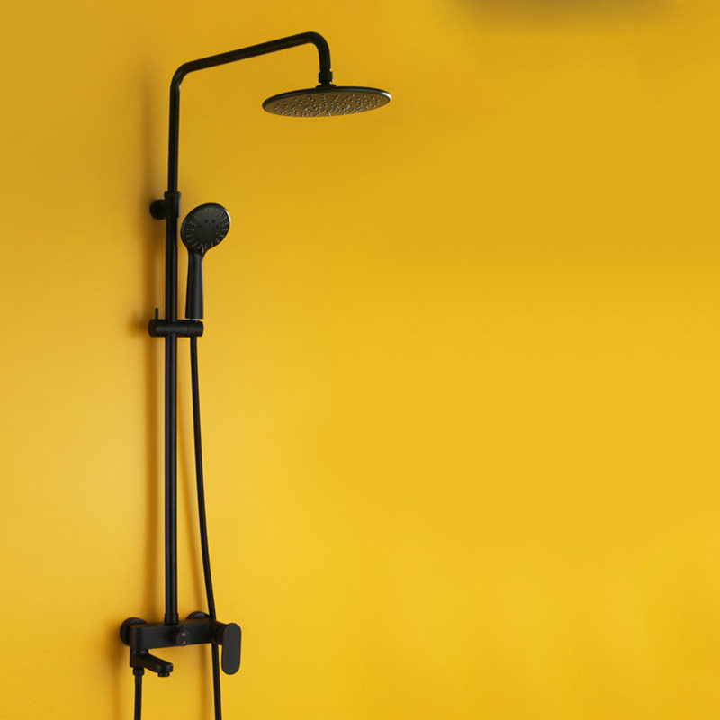 Foreign trade featured full copper shower shower head kit matte black hot and cold home Bathroom Minimu Bathroom Bath shower nozzle suit