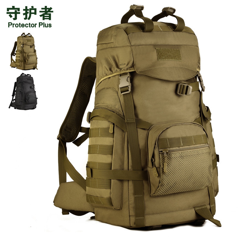 Guardian Large Capacity Outdoor Climbing Bag Men 60L Camouflak Double Shoulder Bag Waterproof Travel Bag Sports Tourisme Bag