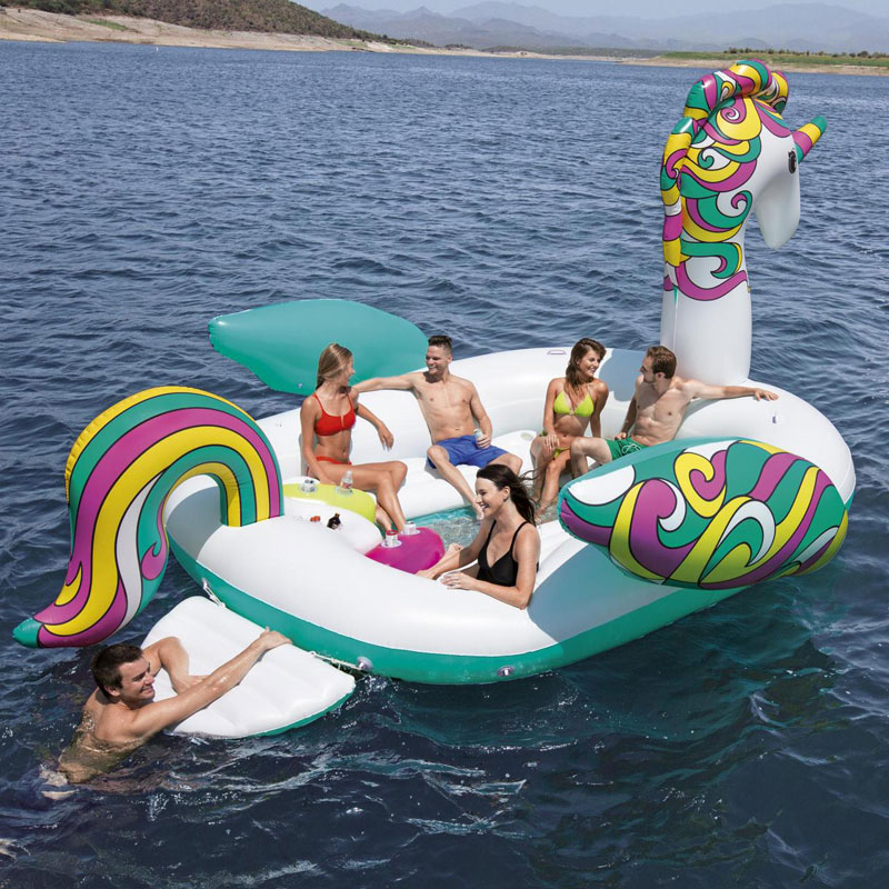 Park water park flowing water cushion floating bed inflatable pontoon boat outdoor floating platform pontoon boat swimming sightseeing amusement boat