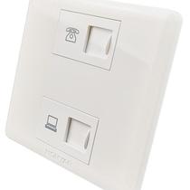Hongyan socket category 6 computer telephone socket two-position panel category 6 network voice socket 86 type panel