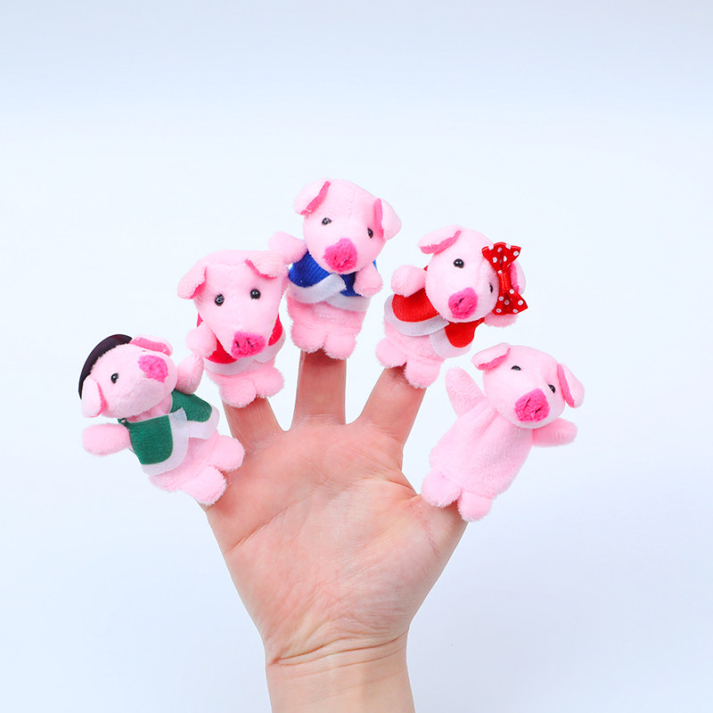 Special price parent-child interaction family of relatives animals finger puppets Plush Paparazzi Finger Doll animal hand puppets Early taught toys