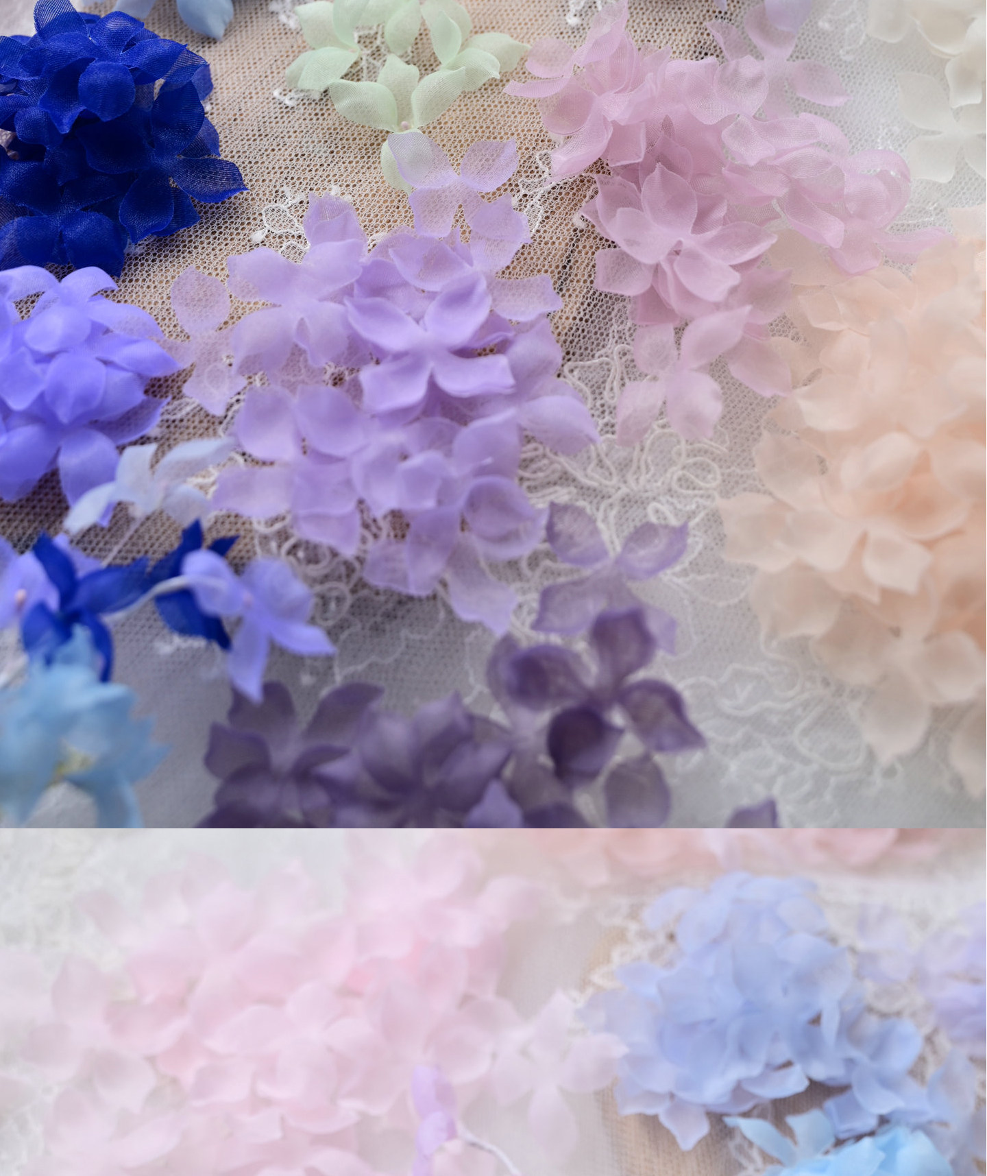 100 Stück. DIY Handgemachtes 3D-Blumenmaterial für Hochzeitskleider, Pyrographie- und Jeansgarn, Materialien für Kopfbedeckungen, Weiß und Rosa, RS247 – Detail 17