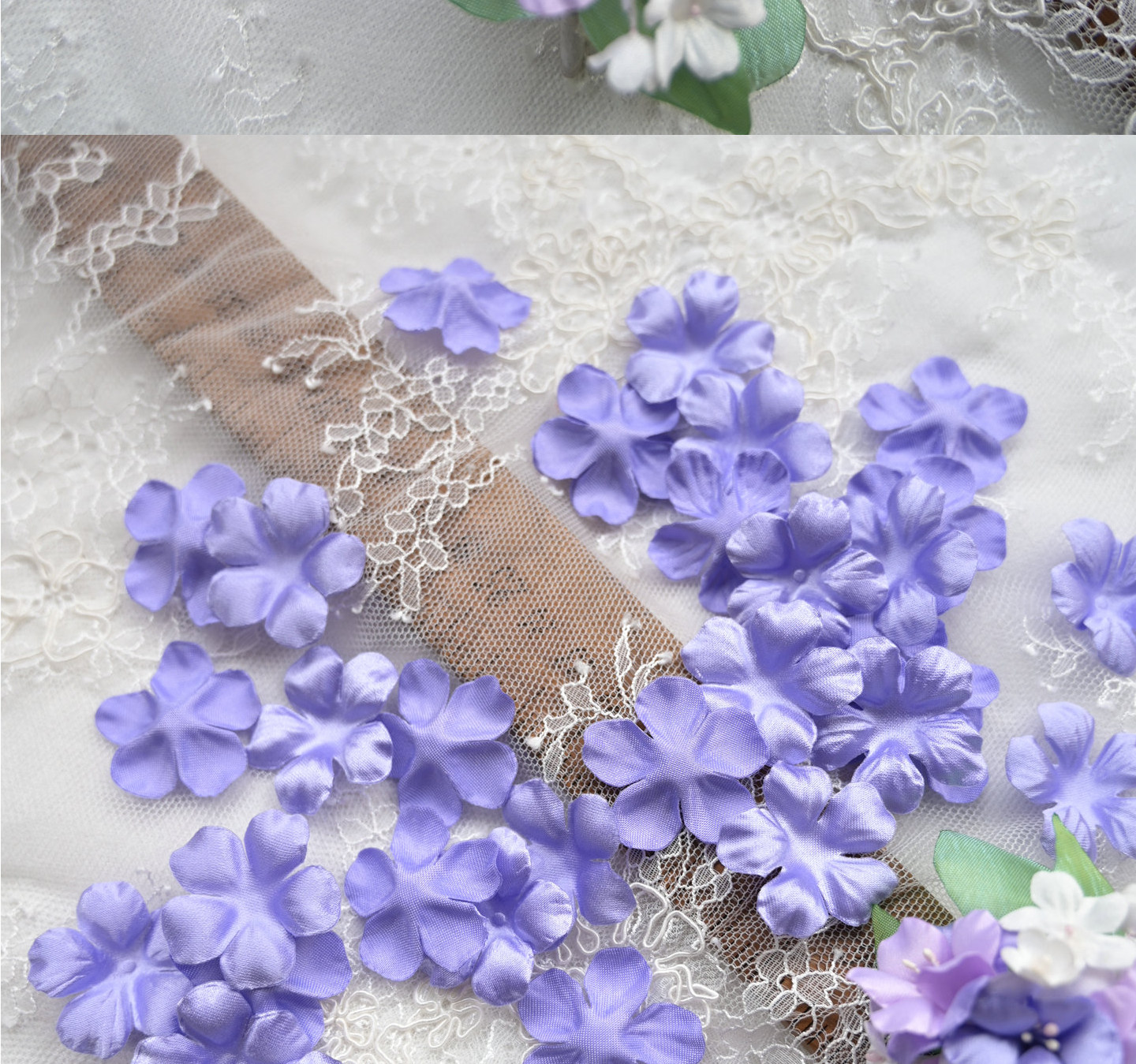 100 Stück Mehrfarbige DIY Handgemachte 3D-Organza-Blumen für Hochzeitskleider, Schleier, Mini-Blumen, Babykleidung, Bastelmaterialien 3CM RS4035 – Detail 27