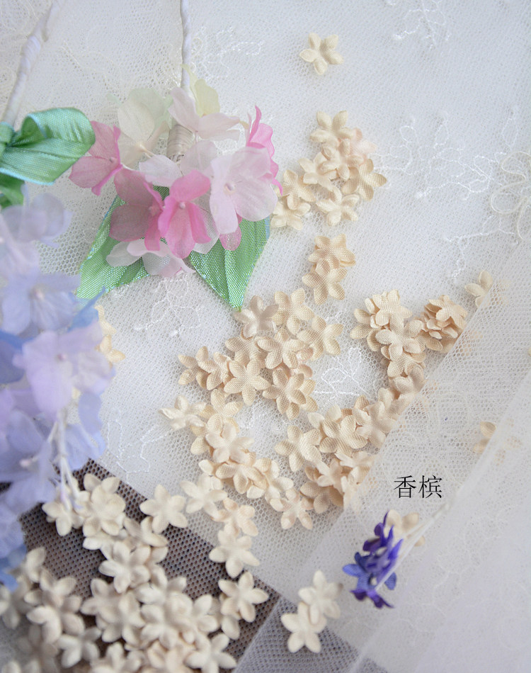 DIY Handgemachte 3D-Blumen Hochzeitskleid-Materialien, Pyrographisches Jeansgarn, Kopfbedeckungsmaterialien, 45 Farben, 100-200 Stück, RS1968 – Detail 16