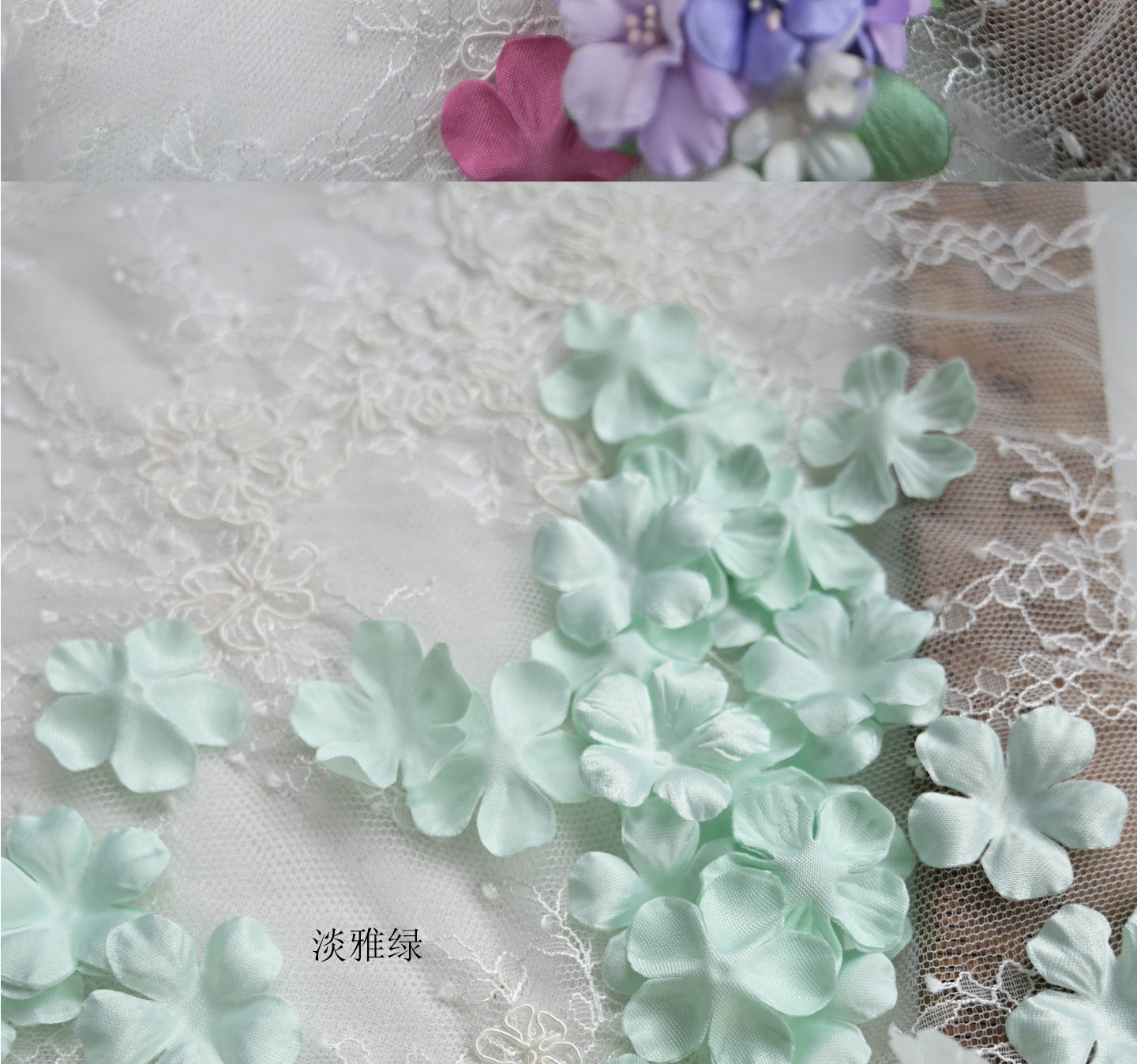 100 Stück Mehrfarbige DIY Handgemachte 3D-Organza-Blumen für Hochzeitskleider, Schleier, Mini-Blumen, Babykleidung, Bastelmaterialien 3CM RS4035 – Detail 31