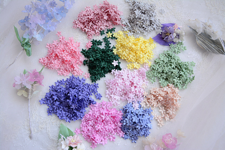 DIY Handgemachte 3D-Blumen Hochzeitskleid-Materialien, Pyrographisches Jeansgarn, Kopfbedeckungsmaterialien, 45 Farben, 100-200 Stück, RS1968 – Detail 7