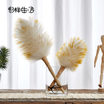 Dust removal artifact wool duster chicken feather duster household dust removal duster electrostatic ash suction car can not lose hair soft hair duster