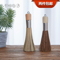 Natural Brown Wash Iron Pot Brush Pot Artifact Sink Kitchen Cleaning Brush Coconut Brown Wash Pot Brush Dish Brush Bamboo Brush