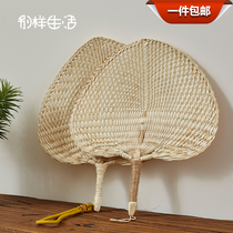 Handmade straw fan big cattail fan baby mosquito repellent cool plantain fan male summer hand fan folding fan cattail fan