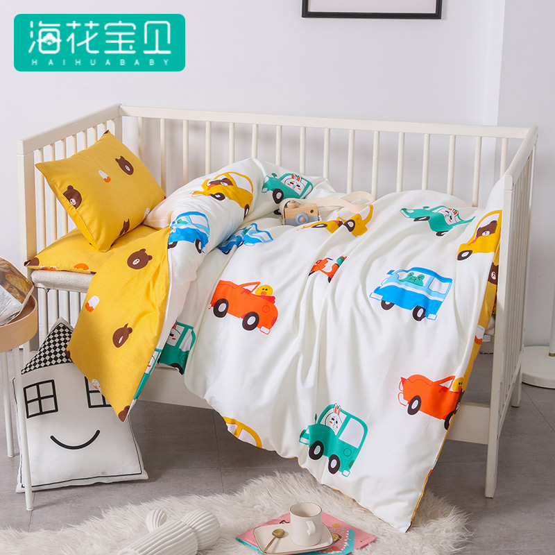 Kindergarten Quilt Three Sets Children Pure Cotton Quilt Cover Crib Baby Afternoon Nap Bed Bedding Six Pieces Bedding