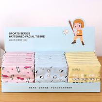 Printed paper towel portable small package home extractable carry-on cute cartoon creative with patterned draw paper