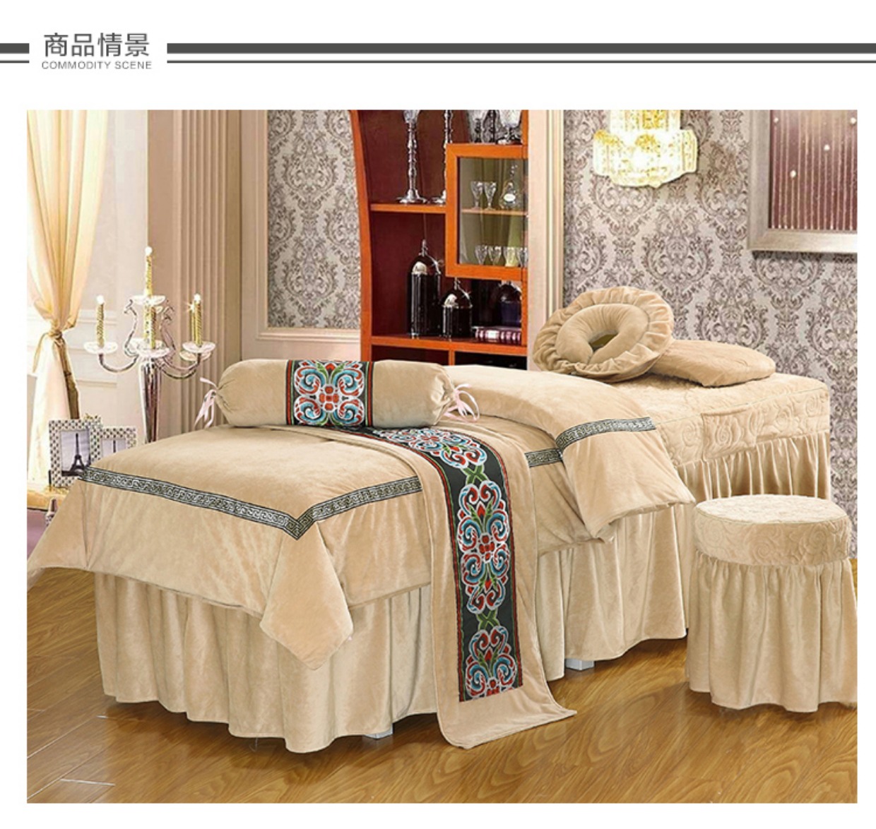 Tinh Beauty khăn trải giường gia đình bốn dày nhung ấm màu thẩm mỹ viện massage có thể được tùy chỉnh dầu gội bedspread - Trang bị tấm ga trai giuong cho spa